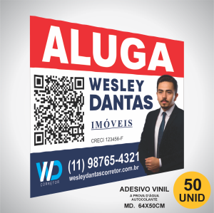 50 Adesivos md. 64x50cm Adesivo vinil autocolante 64x50cm 4x0 (Só Frente)  Corte reto 